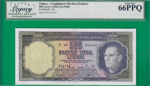 Turchia 500 lire 1930 - l.1930, (1968)
